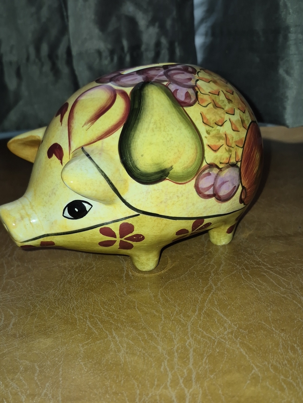 Vintage Style Eyes By Baum Bros Collectible Hand-Painted Ceramic Piggy Bank